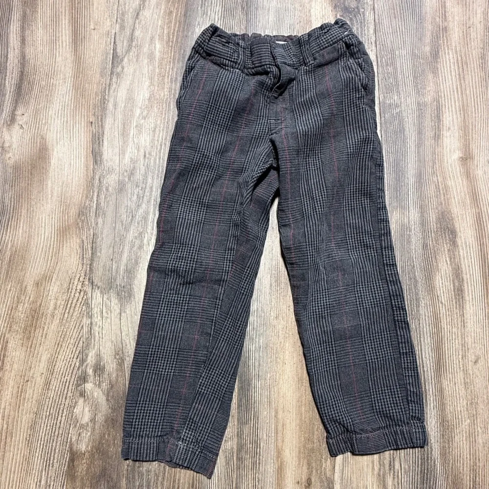 Gymboree Prep Fit Pants Grey Red Plaid Preppy Dark Academia